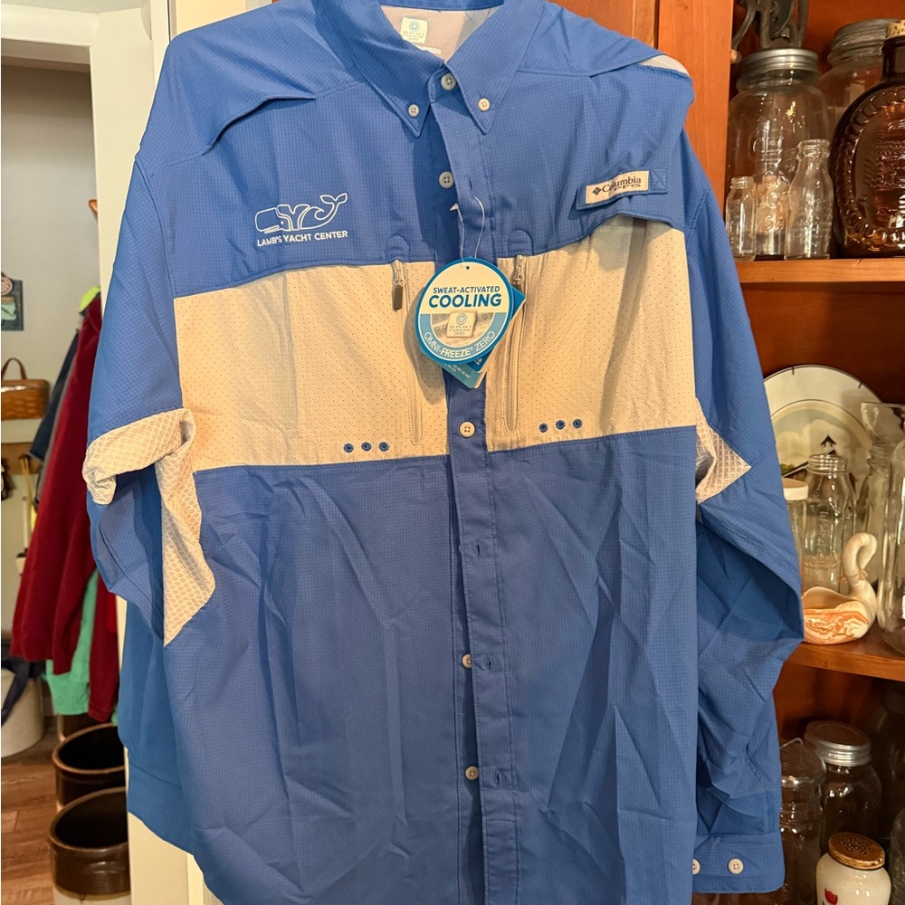 Columbia Blue fishing Men's Shirt